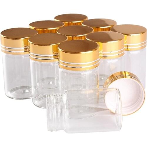 24 pieces 20ml 30*50mm Empty Glass Bottles with Golden Caps Transparent Glass Perfume Spice Bottles
