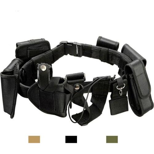 Tactical Police Duty Belt Security Belts Tactical Military Airsoft Training Polices Guard Utility Kit Duty Belt with Pouch Set