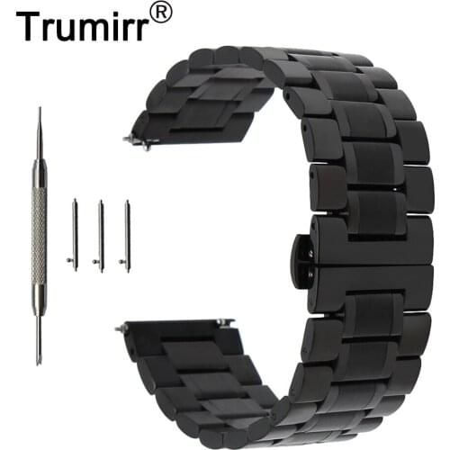 20mm Stainless Steel Watch Band for Motorola Moto 360 2 42mm Men 2015 Quick Release Strap Butterfly Buckle Wrist Belt Bracelet