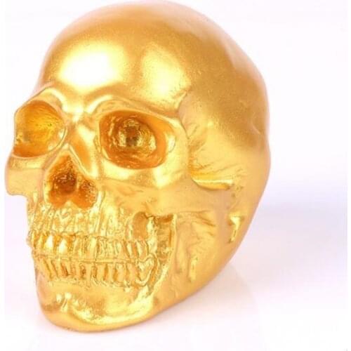 Resin Golden Skull Head Statue Craft Statues For Decoration Art Carving Medical Model Halloween Home Decor Figurines Sculpture