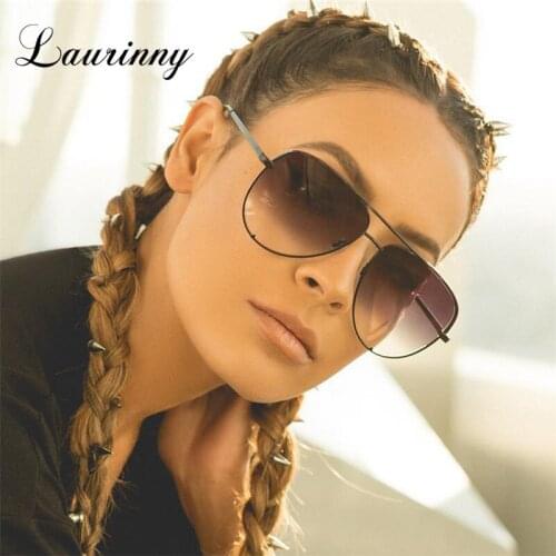 Fashion Pilot Sunglasses Vintage Black Brand Designer Women Beach Shades Eyewear Men Big Metal Flat Top Frame Sun Glasses UV400