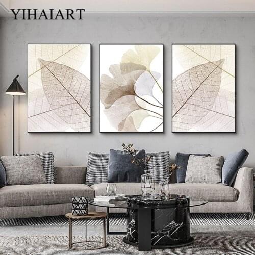 Contemporary Poster Nature Autumn Plant Leaf Canvas Art Painting Scandinavian Botanical Print Nordic Home Decoration Picture