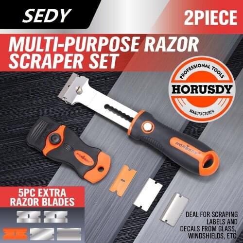 2020-SEDY 2Pcs Multi-Purpose Scraper Utility Knives Dual Side Cleaning Tool Razor Blade Knife Scraping Cutter Remover With Cap