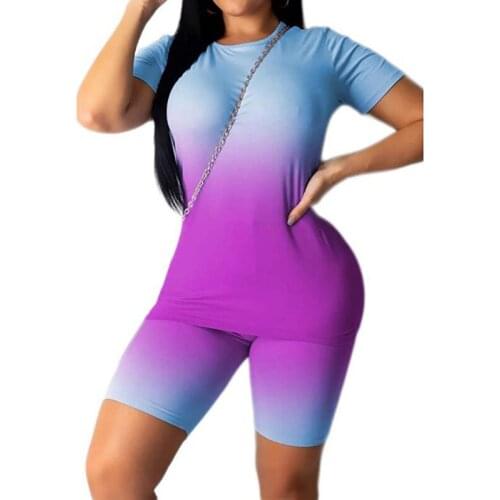 2PCS/Set Women Sports Suit Print Neon Tops Short Pants Workout Clothes Tracksuit Fashion Summer Outfit Casual 2 Piece Set 2020