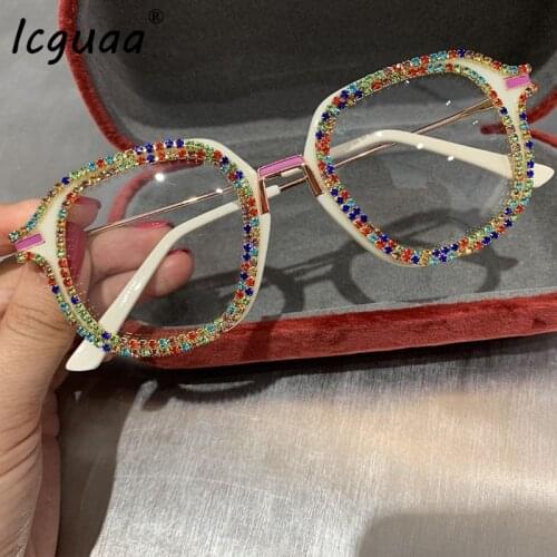 Gold rhinestone Sunglasses for Women 2020 Brand Designer Shades Sun Glasses Men Vintage Metal Clear Eyewear UV400 Sunglass