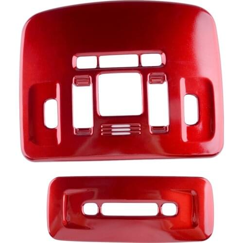 1Set Red Front&Rear Reading Light Lamp Cover Trim Decoration ABS Fit For Toyota Camry 2018 2019 2020