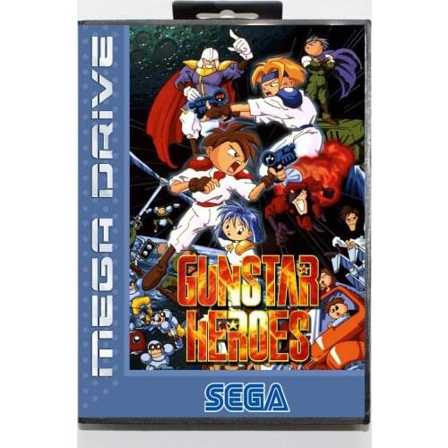 16 bit Sega MD game Cartridge with Retail box - Gunstar Heroes game card for Megadrive Genesis system