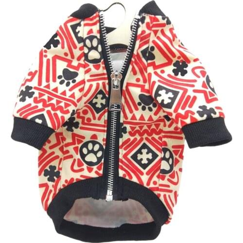 2021 New Dog Jacket for Small Medium Dogs Fashion Paw Print Dog Coat French Bulldog Clothes Dogs Pets Clothing Dropshipping A181