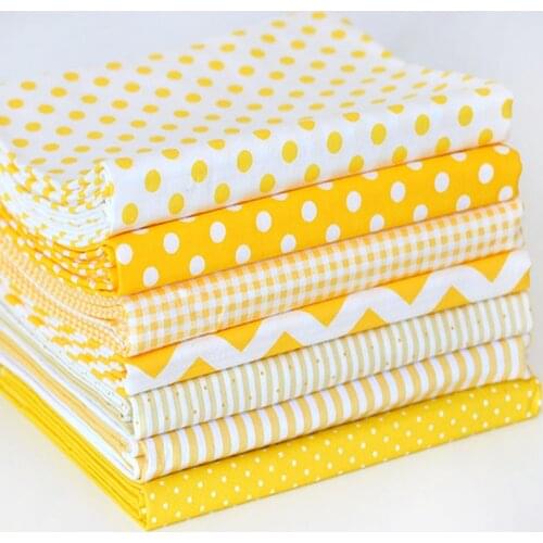 50cm X 160cm Yellow Polka Dot Stripe Wave 100% Cotton viaPhil Plain Cotton Fabric Patchwork Cloth Bedding Home Decor