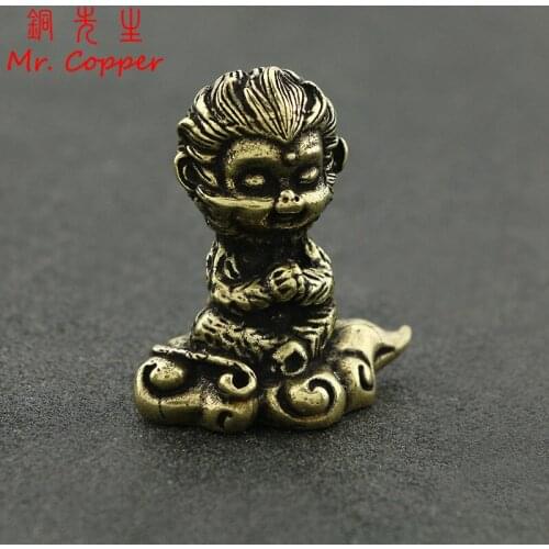 Antique Copper Chinese Super Hero Monkey King Figurines Ornaments Vintage Brass Home Decorations Accessories for Living Rooms