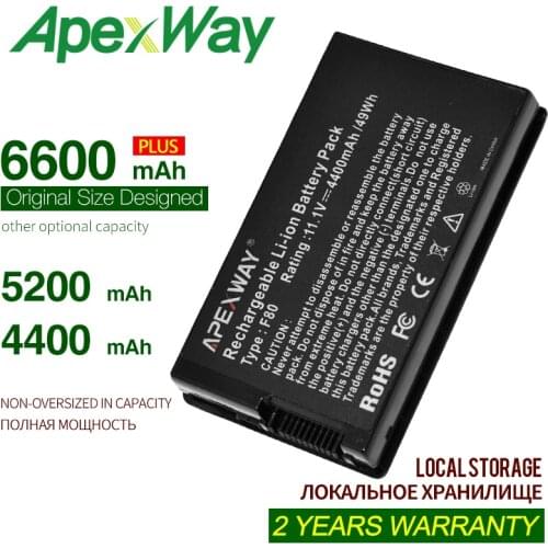 ApexWay 4400mAh Laptop Battery For Asus A32-A8 A32-F80A 90-NF51B1000 90-NNN1B1000Y A32-F80 A32-F80H NB-BAT-A8-NF51B1000 A8 A8Js