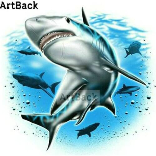 ArtBack 5d diy diamond painting shark 3D full square round drill diamond embroidery crystal mosaic picture