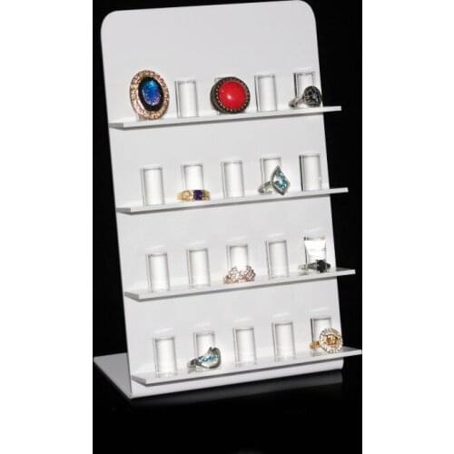 White And Clear Jewelry Earring Holder Organizer Stand Display With L Base