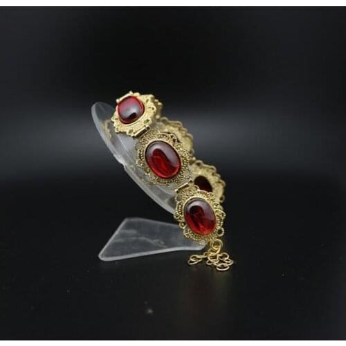 The natural red zircon Blue Zircon inlaid egg Bracelet hand on atmospheric Wenwan jewelry styles of men and women