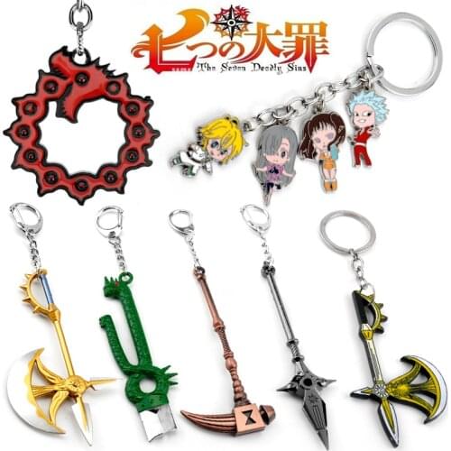 Anime Jewelry Key Chain The Seven Deadly Sins Weapon Model Keychain Women Men Unique Keyring chaveiro llavero