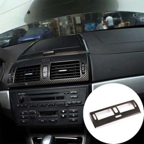 For BMW X3 E83 Interior ABS Carbon Fiber Car Center Console Central Air-Conditioning Air Outlet Frame Stickers Car Accessories