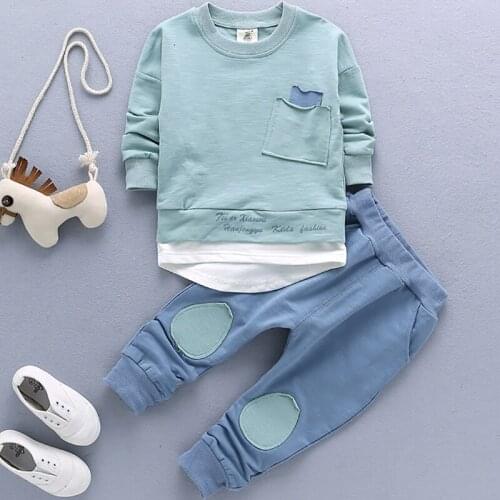 2018 Autumn New Baby Long Sleeves Pure Cotton Childrens Wear Cartoon Comfortable ChildrensKorean Version Two Childrens Suits