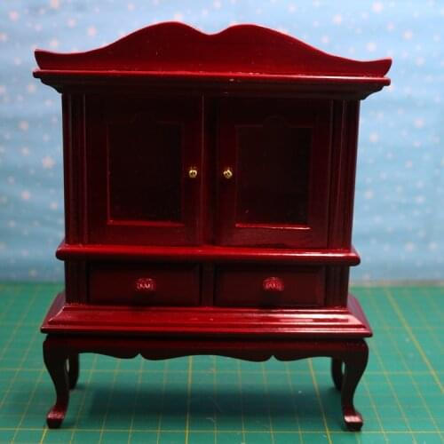 A01-X081 children baby gift Toy 1:12 Dollhouse mini Furniture Miniature rement Doll accessories wooden High cabinet D132 1pcs