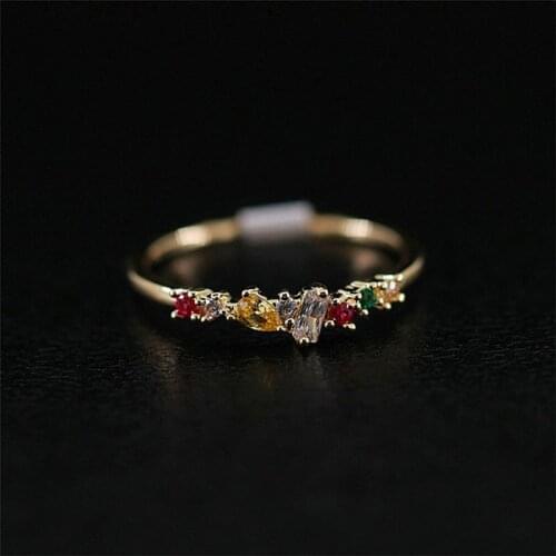 Designer original slim color plated tourmaline crystal opening adjustable ring light luxury inlaid small diamond jewelry