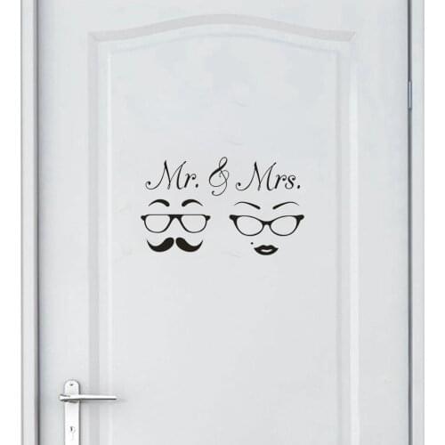 MR & MRS Home Decor Wall Sticker Decal Bedroom Door Vinyl Art Mural wall stickers for kids rooms adesivo de parede bedroom 2020