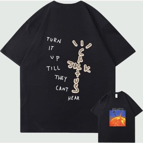 Astroworld Travis Scott Harajuku T-shirt Printed T-shirt 2021 Mens Summer Short Sleeve T-shirt Pure Cotton Loose Top