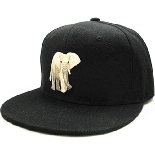 Elephant Animals Embroidery Cotton Baseball Cap Hip-hop Cap Adjustable Snapback Hats for Men and Women 286