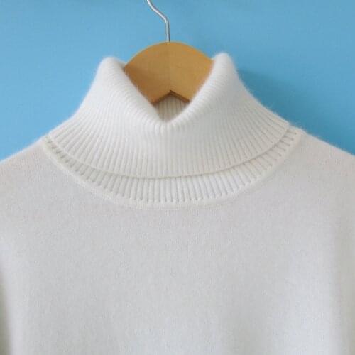 Pure cashmere knit men sweaters pullovers high collar solid color standard thick for spring autumn S-3XL