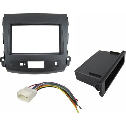 Car Stereo Dash Kit Harness for Mitsubishi Outlander XL Peugeot 4007 Citroen C Crosser Panel Radio Fascia Facia Plate Bezel Trim