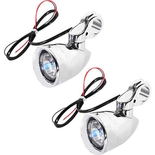 Chrome Auxiliary Light Kits For Universal Motorcycle Harley 883 Softail Touring With 1 1/4 32mm Engine Guards