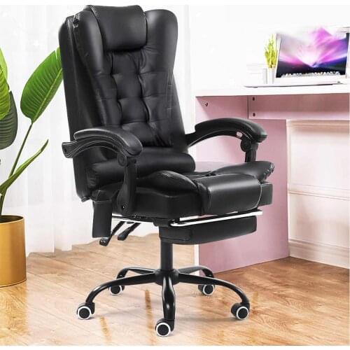 Computer Office Chair Gaming Home Leather Executive Swivel Gamer Chair Lifting Rotatable Armchair Footrest Adjustable Desk Chair