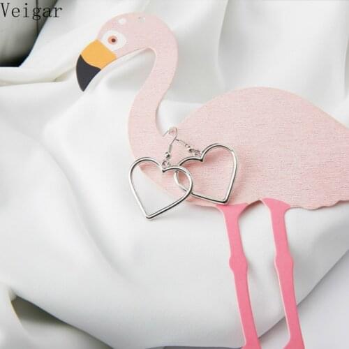 Korean Cute Vintage Heart Earrings Metal Dangle Earrings for Women Girls Party Earings Fashion Jewelry Boucle D'oreille Femme