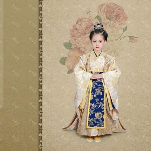 Luo Qing Yan Little Girl Kids Costume Hanfu for Childrens Day or Photography Stage Performance Princess Hanfu Costume