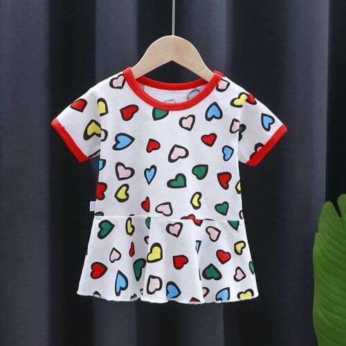 Girls Cute Print Dress Pure Cotton Fashion Princess Dress Baby Girl Summer Clothes Toddler Girl Dresses Kids Clothing