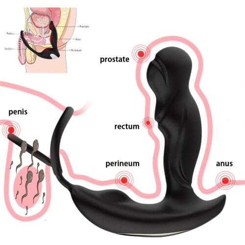 Male Prostate Massage Vibrator Anal Plug Silicone Waterproof Massager Stimulator Butt Delay Ejaculation Ring Toy For Men