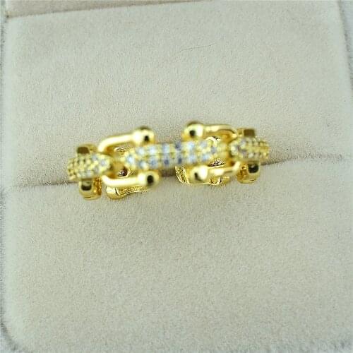 Dongdaemun chain hollow open ring female ins Korean version of horseshoe buckle fashion personality adjustable ring