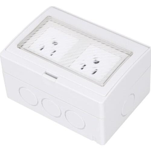 Outdoor IP55 Waterproof Socket Dust-proof Double US Standard Power Socket Wall Electrical Outlet With Cover 13A 110V