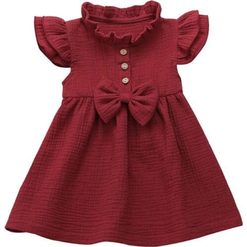 Girls Ruffles Dresses 2021 New Summer Kids 100% Cotton Princess Outfit Kids Sweet Vestidos Children Cute Clothing 2-6Y