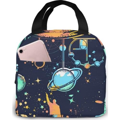 Portable Lunch Bag Universe Splashes Thermal Insulated Lunch Box Tote Cooler Bag Bento Pouch Lunch Container Food Storage Bag