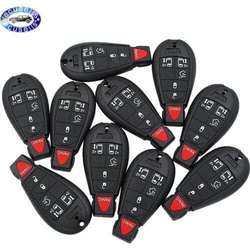 10PCS/LOT, Replacement 5+1 buttons Smart Keyless Entry Remote key 6 Buttons 433MHZ ID46 Chip for Chrysler Dodge