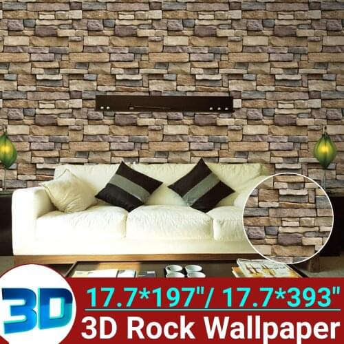 Self adhesive wallpaper background wall simulation rock grain brick wallpaper wall sticker living room 3D sticker