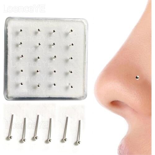 100% 925 Sterling silver 1.5 mm ball nose Stud pin Classic nostril piercing jewelry 20pcs/pack