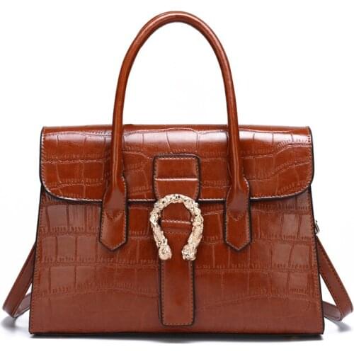 Womens Handbag Check Embossing PU Pure Color Shoulderbag ( Bag Set )