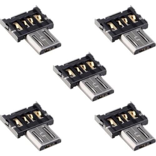 Zihan 5pcs Ultra Mini DM Micro USB 5pin OTG Adapter Connector for Cell Phone Tablet & USB Cable & Flash Disk