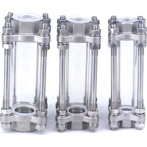 1/2" 3/4" 1" 1-1/4" 1-1/2" 2" BSPT Female 304 Stainless Steel Flow Sight Glass Dipoter