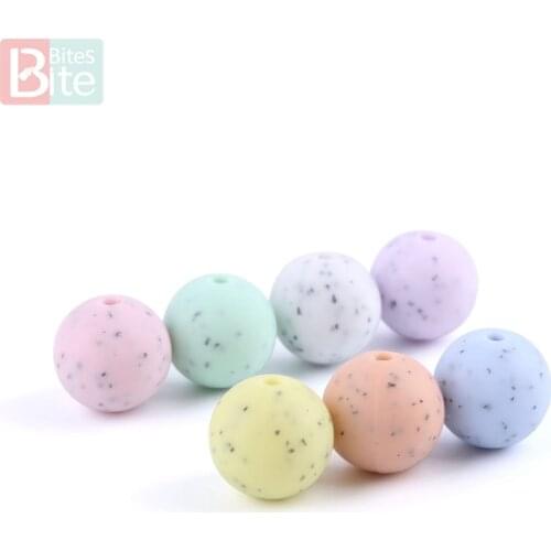 Bite Bites 15mm 10pcs Silicone Beads Food Grade Silicone DIY Baby Teething Necklace Chewable Silicone Bead Teething Baby Teether