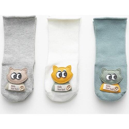 3 Pairs/Lot Baby Socks Non-slip Loose Mouth Boneless Suture Socks Children Cartoon Socks Newborn Cotton Fashion Baby Clothing