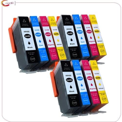 3black, 3cyan. 3magenta, 3yellow ) Compatible Ink Cartridges For HP 364XL Photosmart 5510 5515 5520 5524 6510 7510 7520 Printer