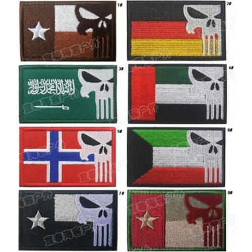 3D Embroidery Patch Germany Sweden Norway Kuwait Saudi Arabia Flag Badge Denim Jacket Clothes Backpack Hat Accessories Patches