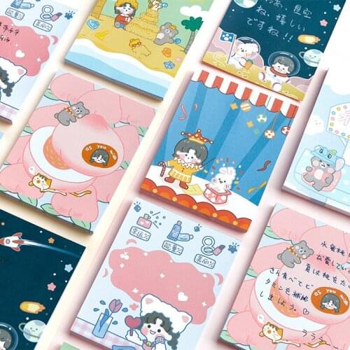 6packs/LOT happy software series creative message paper material paper memo pad