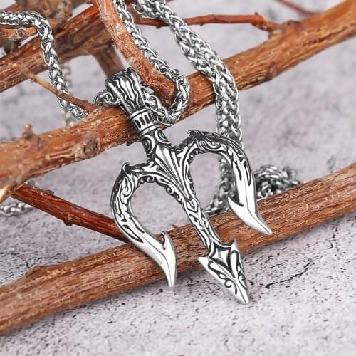 Aquaman Triangle Harpoon Stainless Steel Unisex Pendant Retro Punk Goth Party Birthday Gift Wholesale